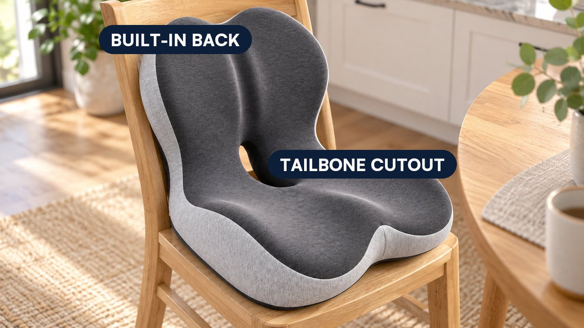 Close-up of the CELINVA tailbone cutout and built-in back