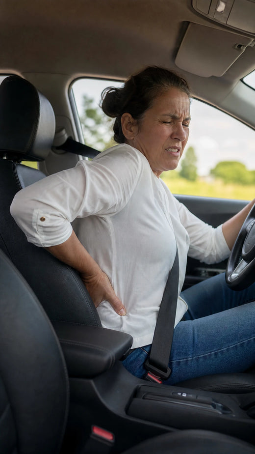 Long drives leave your tailbone and hip on fire.